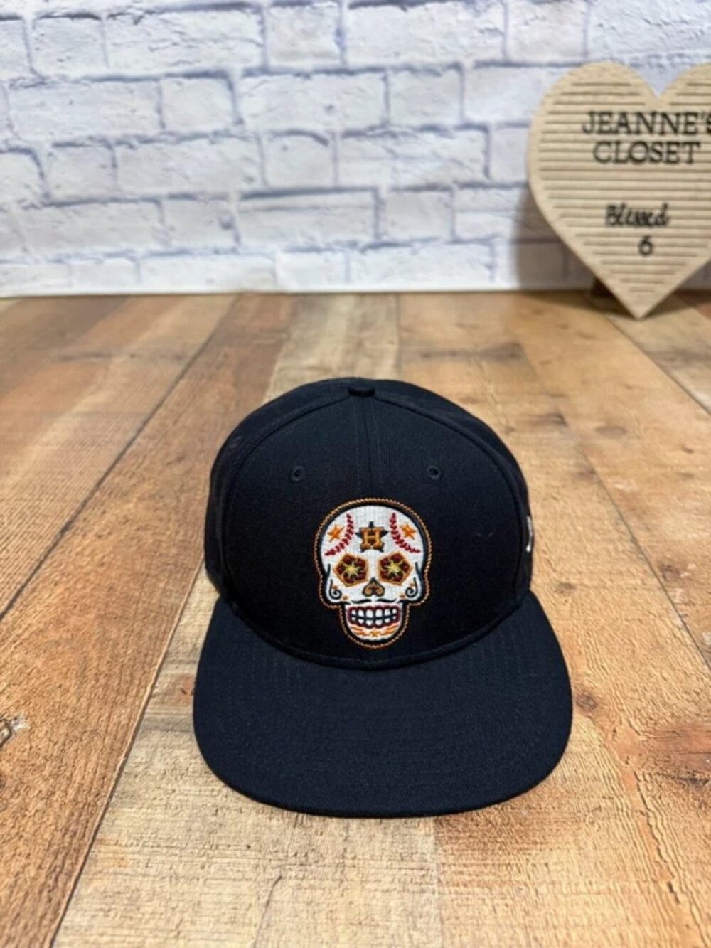 Exclusive New Era 59Fifty Houston Astros Sugar Skull Hat - Navy